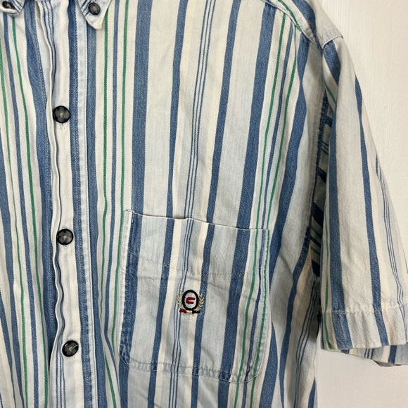 Vintage Short Sleeved Striped Button Down Sz M - Picture 5 of 10